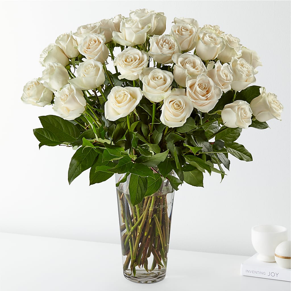 Long Stem White Rose Bouquet – Eventos Galindo, Chicago IL
