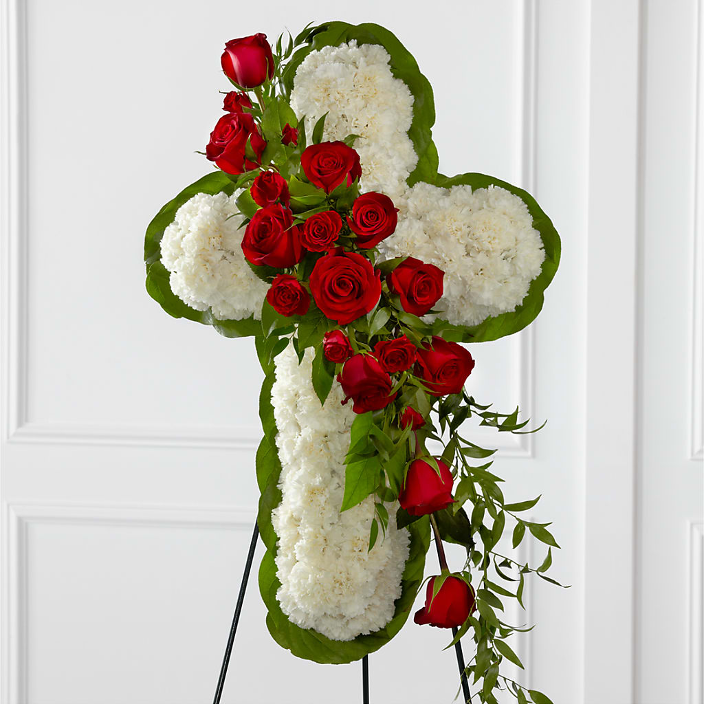 Floral Cross Easel – Eventos Galindo, Chicago IL
