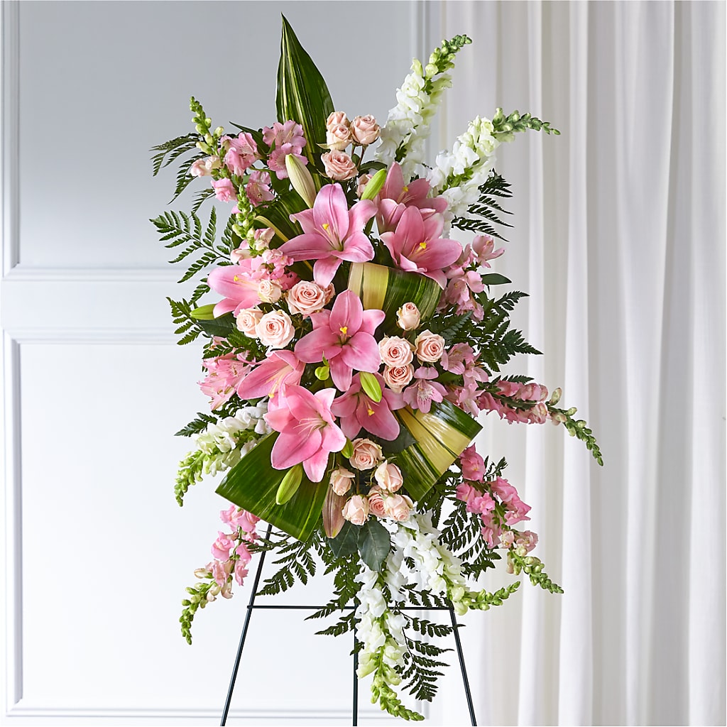 Elegant Embrace Standing Spray – Eventos Galindo, Chicago IL