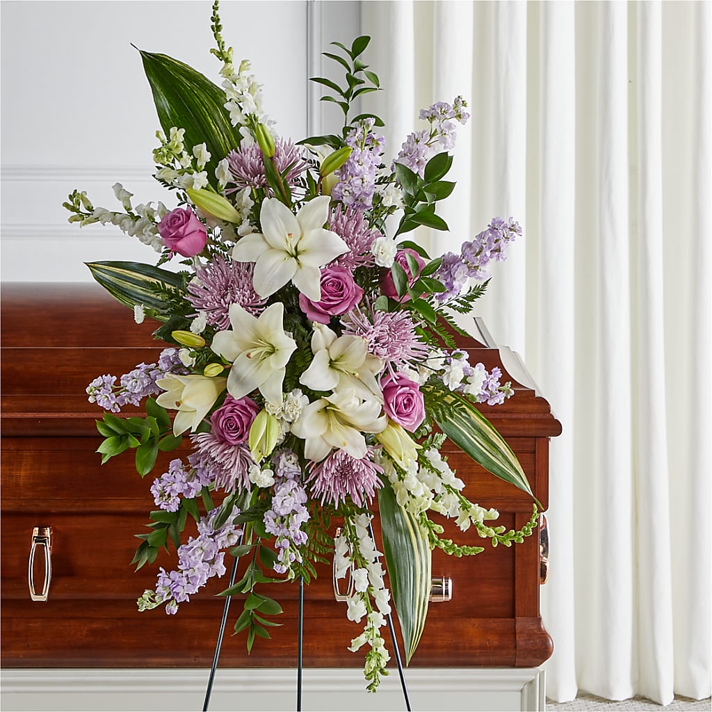 Grateful Hearts Standing Spray – Eventos Galindo, Chicago IL
