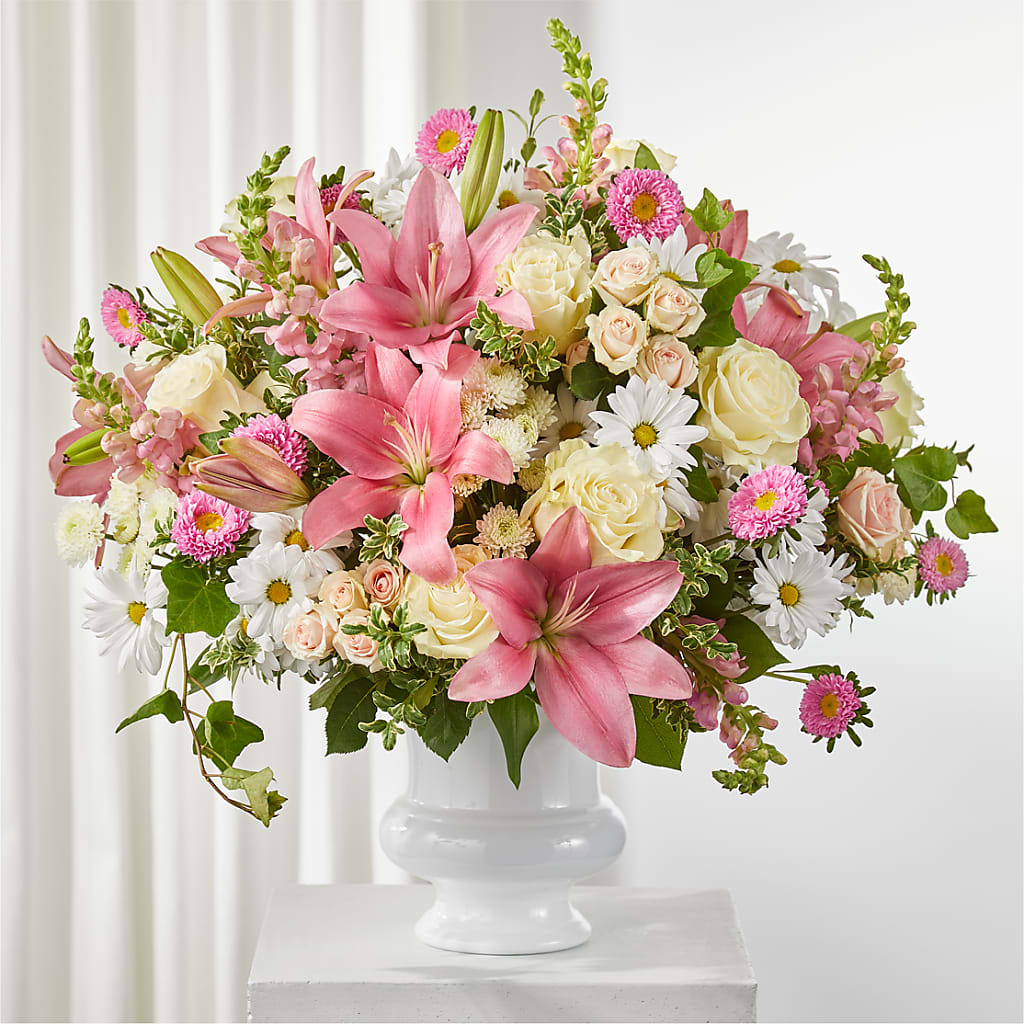 Empathetic Blooms Urn Arrangement – Eventos Galindo, Chicago IL