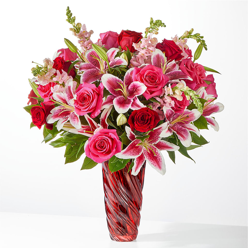 Always You Bouquet with Luxe Swirl Vase – Eventos Galindo, Chicago IL