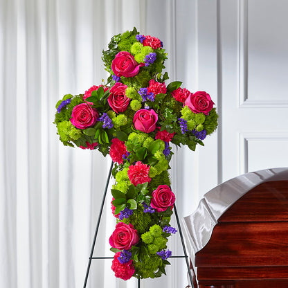 Tribute Rose Floral Cross –  Eventos Galindo, Chicago IL