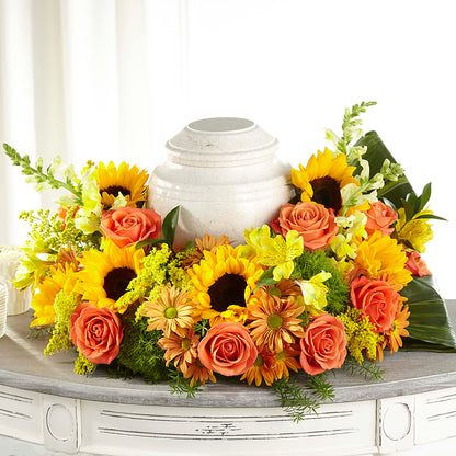 Faithful Sunflower Cremation Adornment –  Eventos Galindo, Chicago IL