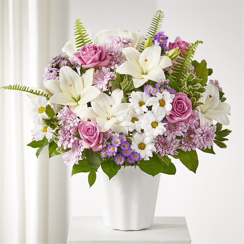 Cesta de mesa con pensamientos cálidos