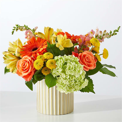 Autumn Sunshine Bouquet with Ivory Vase –  Eventos Galindo, Chicago IL
