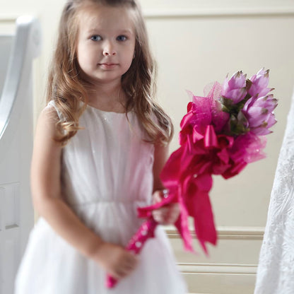 Sparkle Pink Flower Girl Bouquet –  Eventos Galindo, Chicago IL